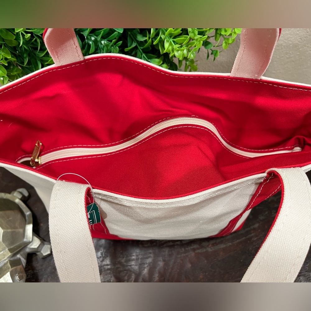 LL Bean Boat & Tote Medium Zip Top Red - Picture 3 of 13